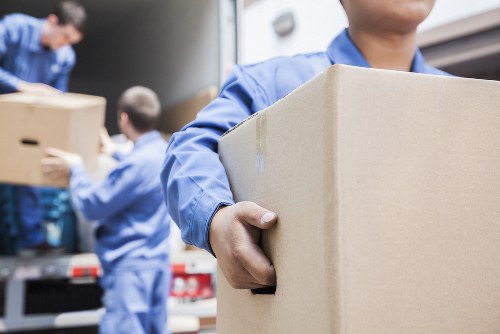Commercial movers handling office equipment in Chiswick