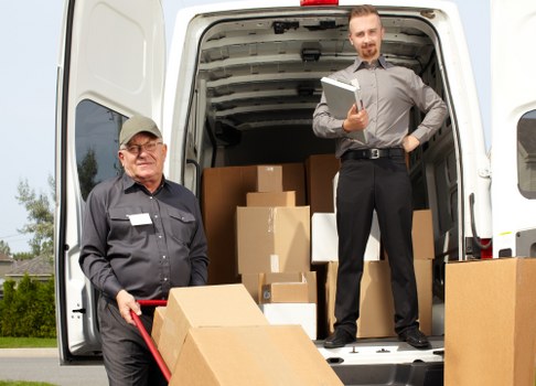 Professional removal team preparing for a commercial move