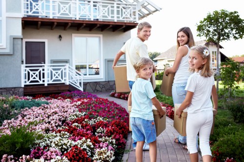 Professional movers packing a home for relocation in Chiswick